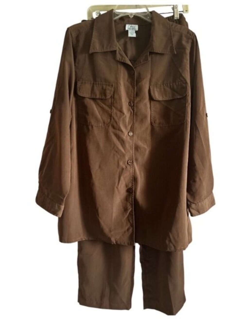 Vintage Only Necessities Lounging Relax Causal Brown Oversized 2 Piece  Set Plus